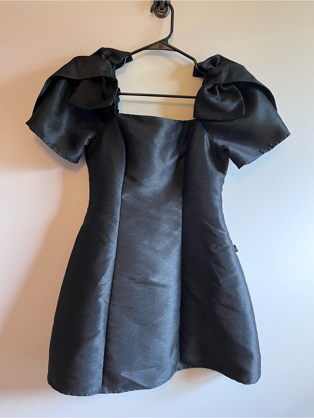 Little Black Dress with Statement Puff Bow Sleeves